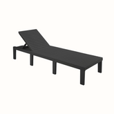 Conjunto IPAE PROGARDEN em plástico de cor cinzenta, composto por três módulos versáteis, usado como espreguiçadeira com encosto. Exibido sobre fundo branco.